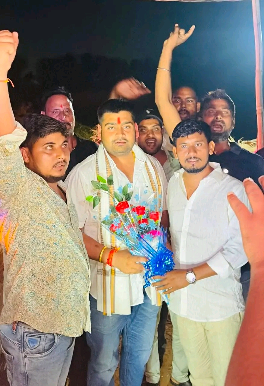 बिहार सरकार के सहकारिता मंत्री के पुत्र अभिमन्यु यादव का दाउदनगर के भगवान बिगहा में किया गया भव्य स्वागत.